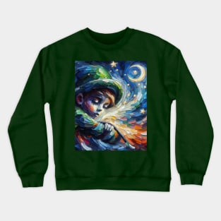 Fairy Boy in Starry Night Crewneck Sweatshirt